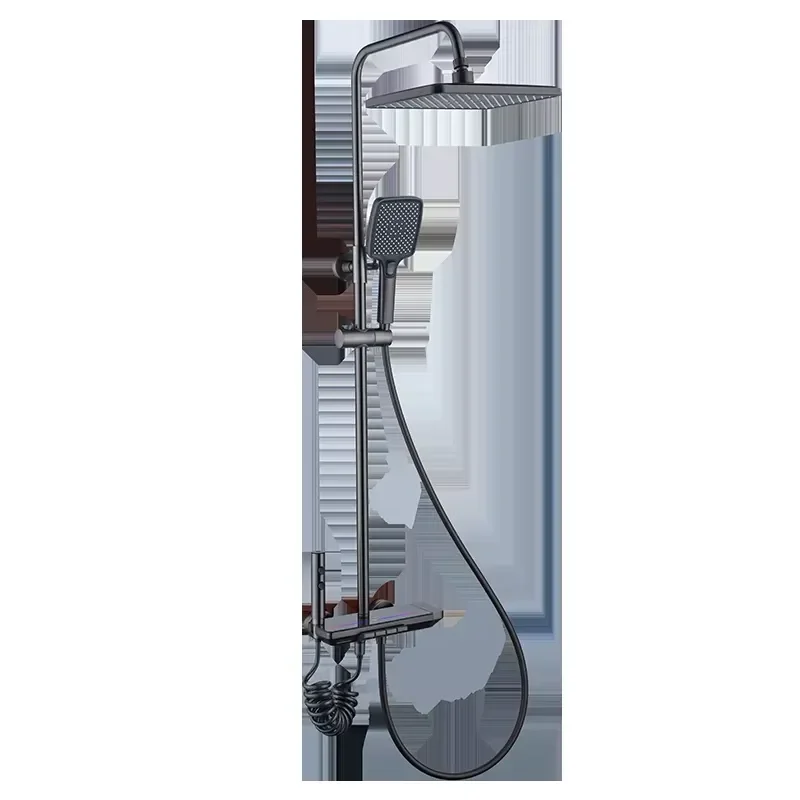 High Quality LODI Brand Ceramic Smart Shower Panel Wall Mount 4-Function Digital Display Piano Key Rainfall Spray Slide Bar 1