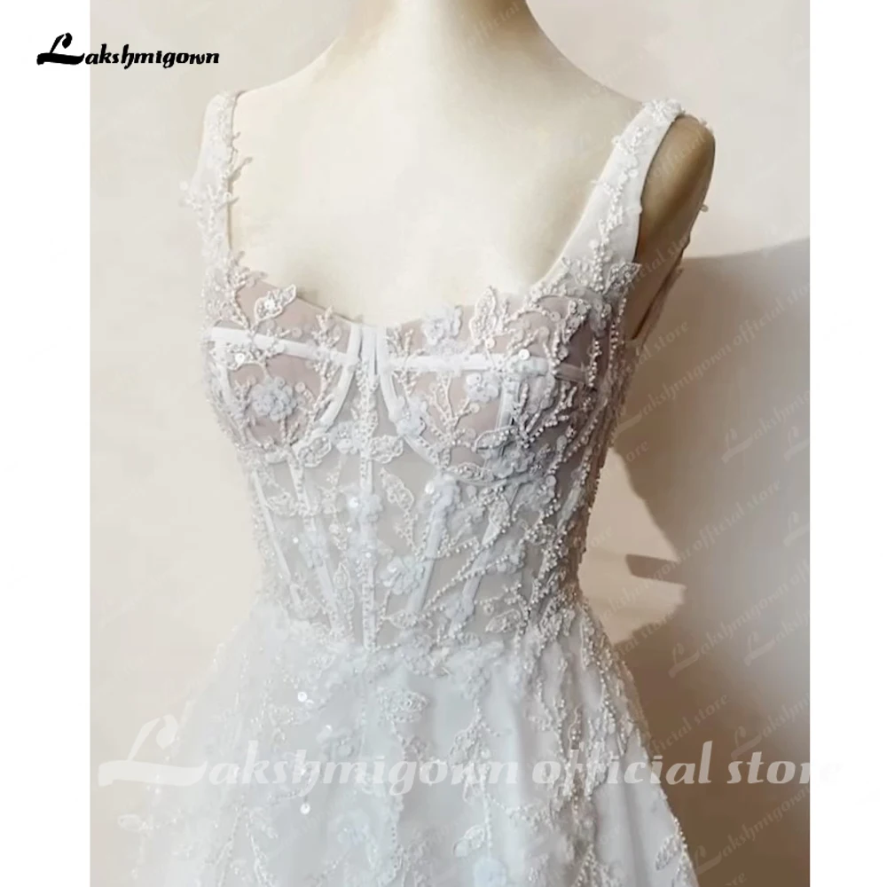 Lakshmigown une ligne Boho robe de mariée 2025 nouveau encolure dégagée perles dentelle Applique plage robe de mariée personnalisé