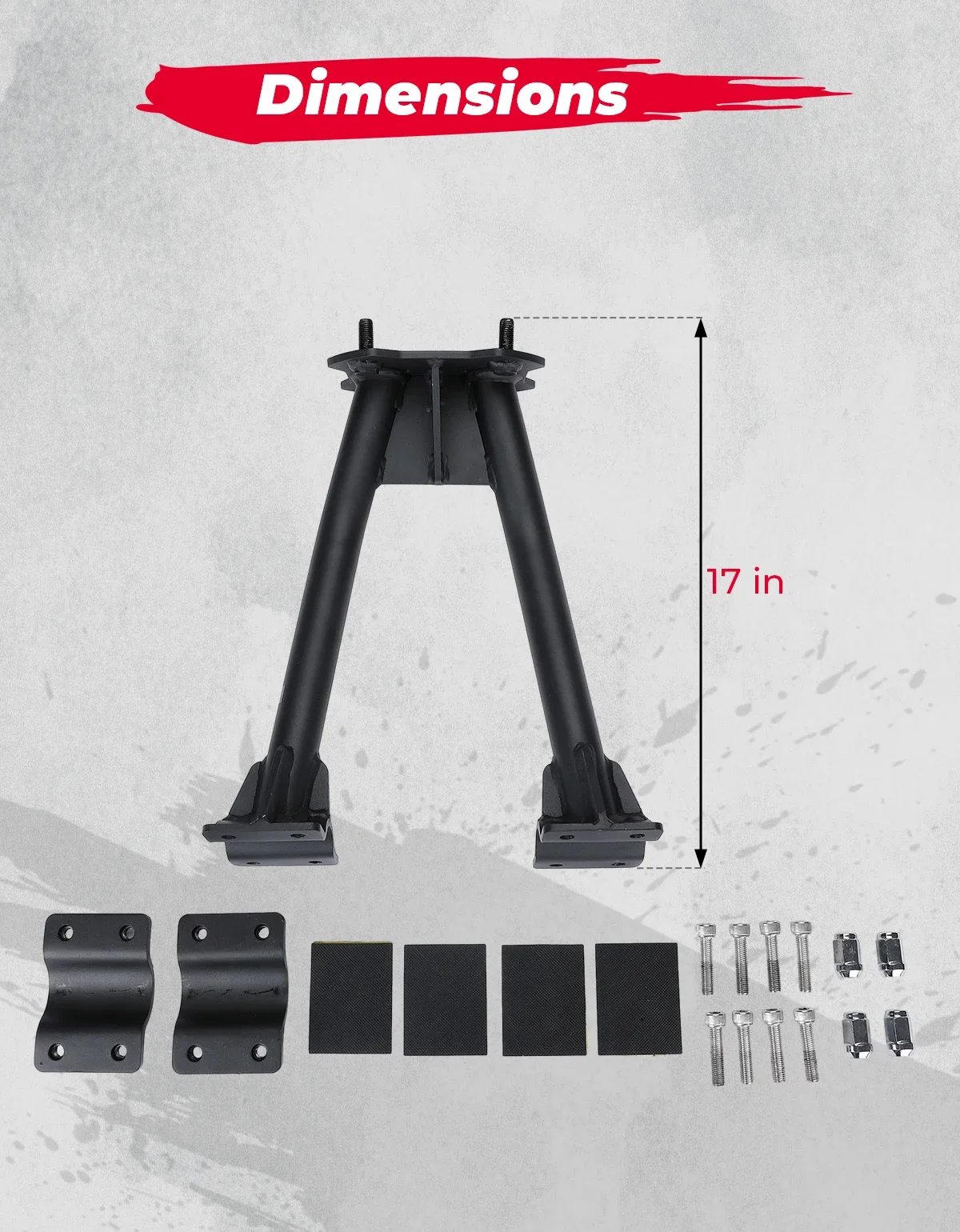 Supporto per ruota di scorta UTV Supporto per ruota di scorta adatto per roll-bar rotondo da 1,5\'\'-2\'\' compatibile con Polaris RZR PRO XP 1000 per