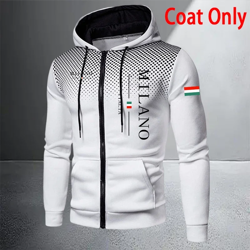 Autumn Winter Men's Jacket Tracksuit Printing Zip Hooded Sweatshirt Coat Outdoors Sports Clothes 2026 Casual Single Tops Pants view 6