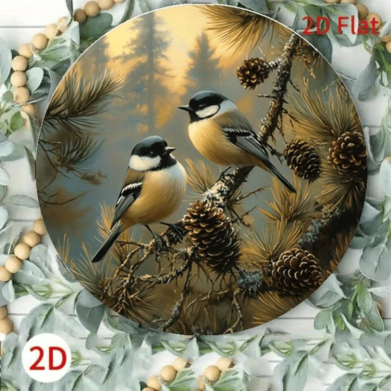 Vintage Round Wall Art - Weatherproof Interior/Exterior Decor for Home, Bar, Yard, High Bend Resistance