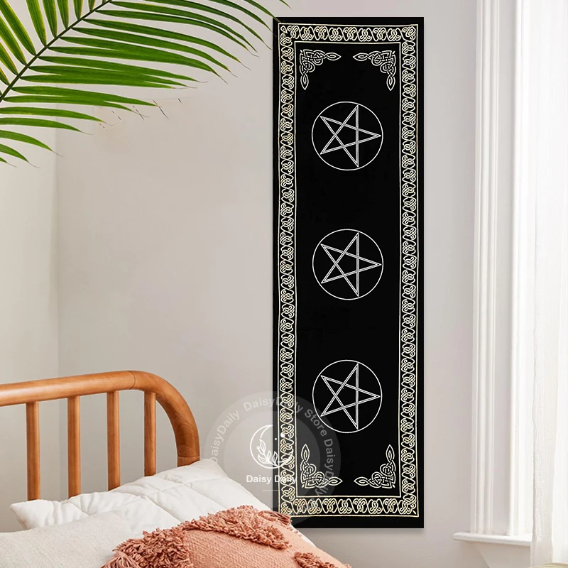 Indian Three Pentagram Tapestry Wall Hanging Occult Symbol Tarot Magic Tapestries Boho Room Wall Decor Home Decoration Wall