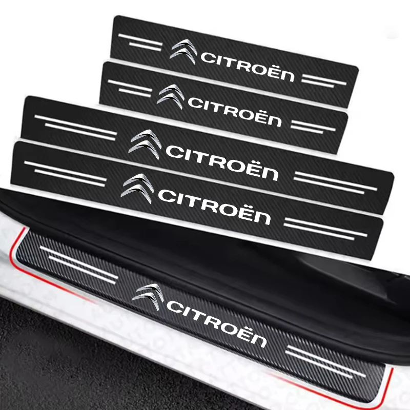 Tira protetora de adesivo de fibra de carbono para peitoril de porta de carro, para citroen c3 c4 x7 xsara picasso crosser C-ELYSEE jumpy nemo vts car
