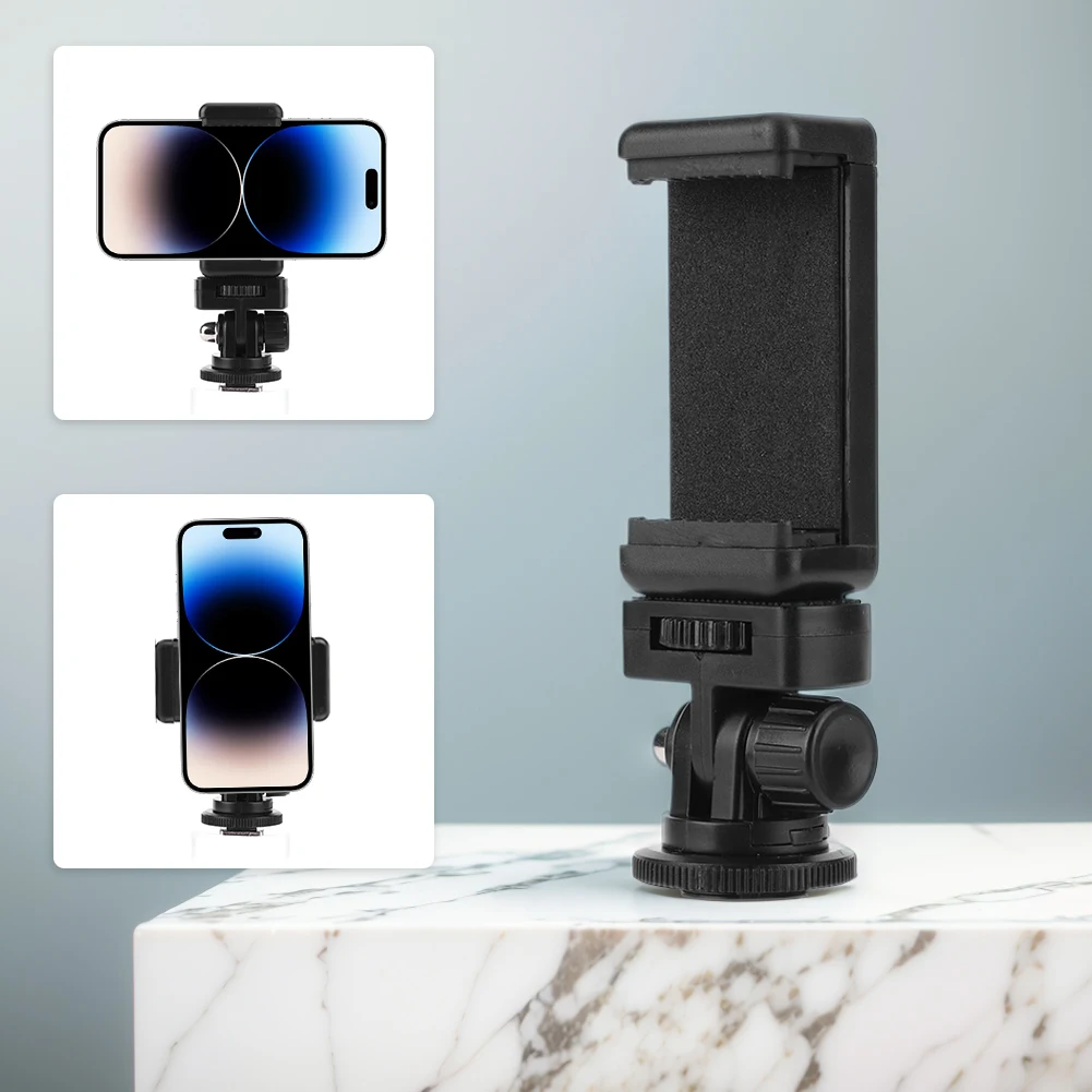 مشبك حامل ثلاثي القوائم للهاتف مع حامل حذاء بارد قابل للتعديل لهاتف iPhone Samsung لكاميرا Canon Nikon Sony DSLR