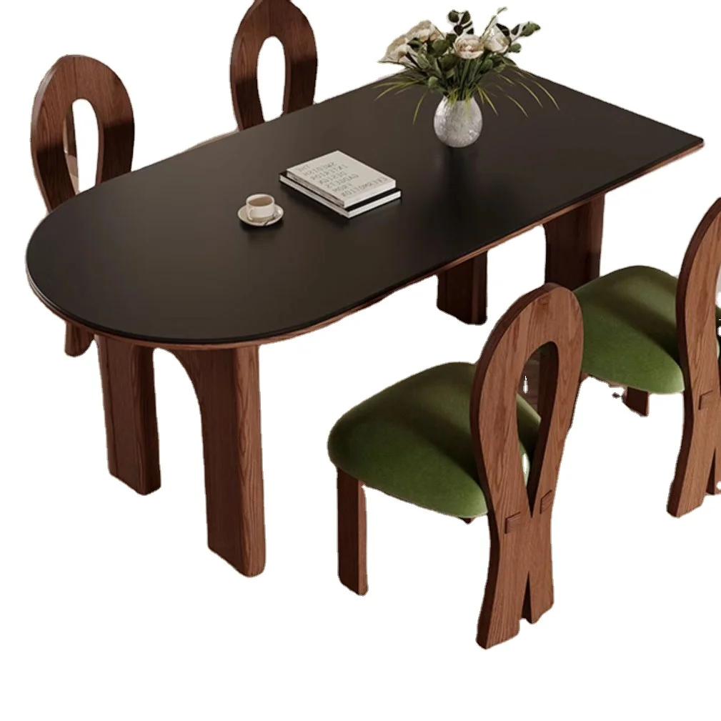 

*Classic Light Luxury Furniture High-End Wooden Vintage European Antique Hotel French Dining Chair and Table Set