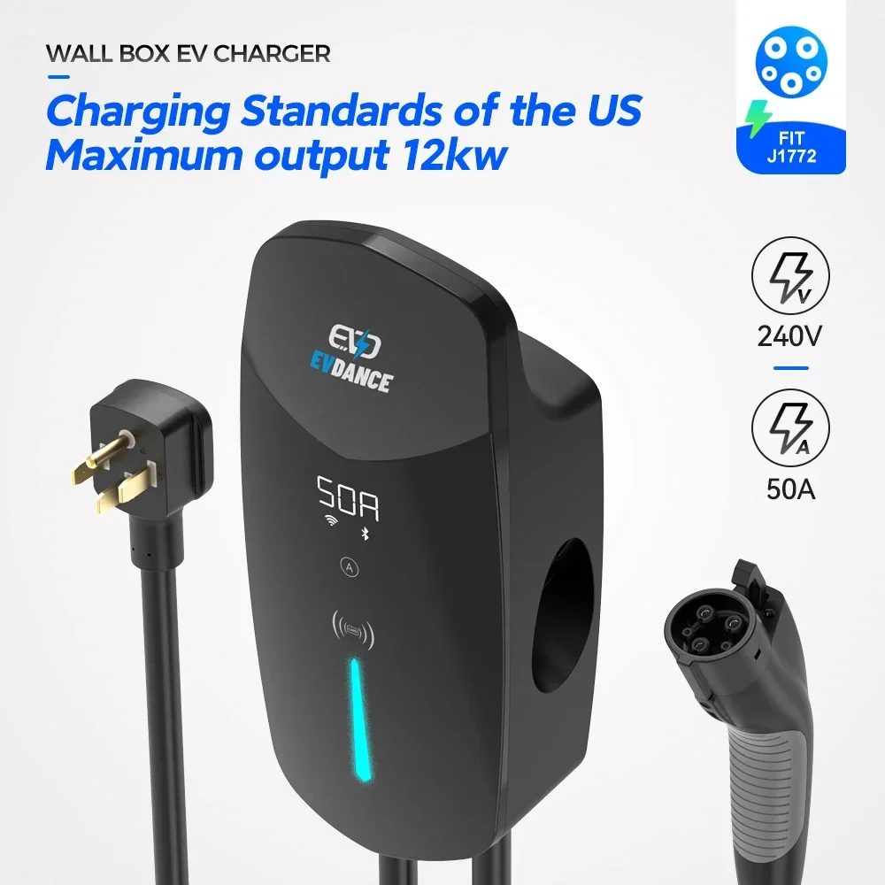 2025EVDANCE OEM ODM 22KW 32A Fast Charger Type2 Wallbox EV Charger Station Electric Car AC Wall-mounted Wall Box