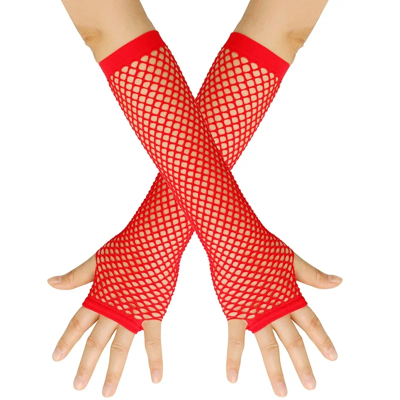 Gants longs en résille sans doigts pour femmes, 1 paire, chauffe-bras de Style Punk Rock pour soirée en boîte de nuit, gants Sexy à la mode