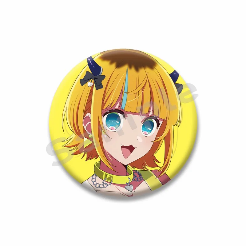 Anime OSHI NO KO Soft Button Pins Cartoon Character Ai Hoshino Akuamarin Rubii Cosplay Badge Tinplate Round Brooch Accessories