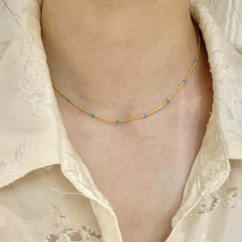925 Sterling Silver Sparkling Tassel Choker Necklace for Women Sweater Chain Jewelry Wedding Party Gift