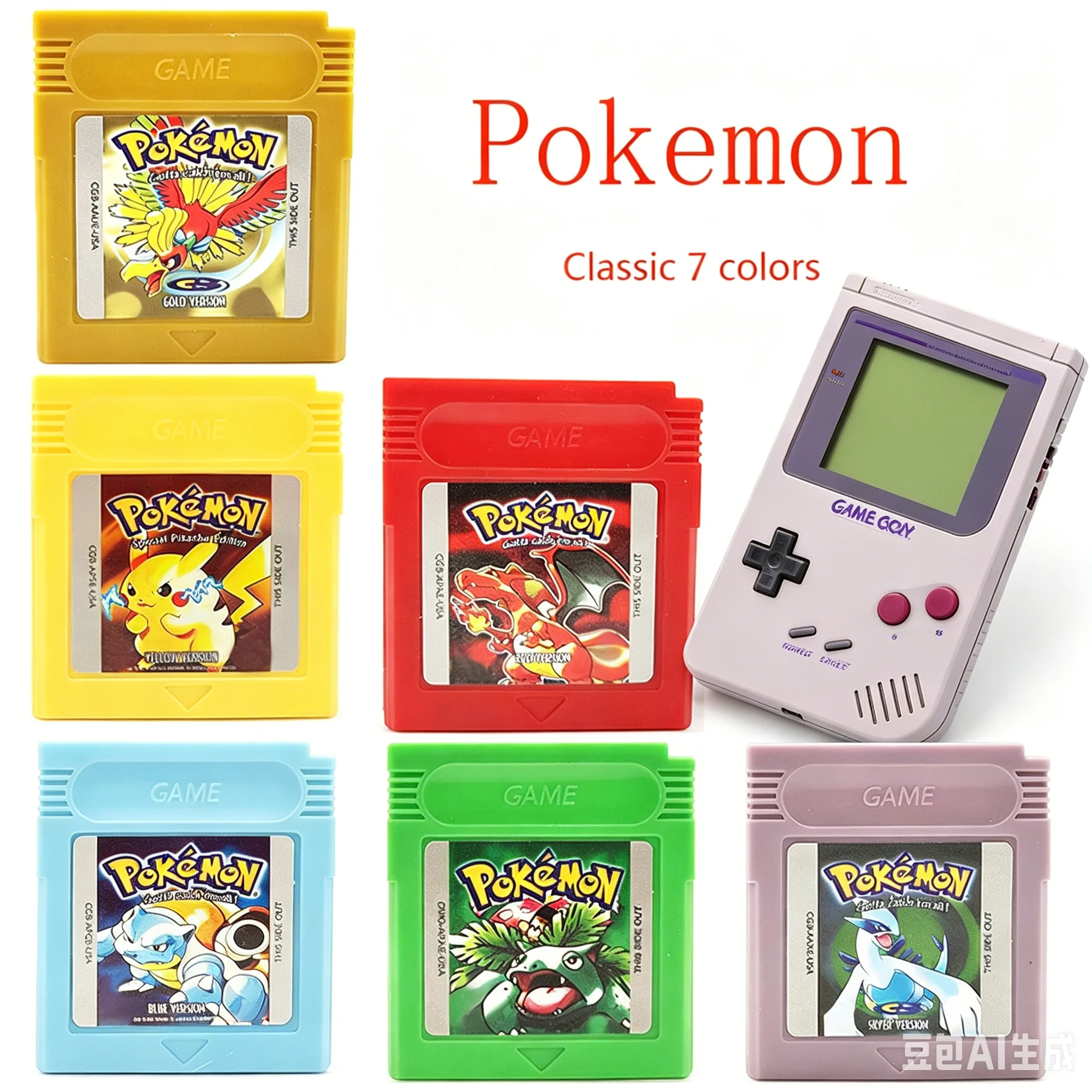 Tarjeta de Videojuego Pokémon GBC de 16 Bits, Rojo/Cristal/Azul/Amarillo/Dorado/Verde/Plateado, Cartucho de Videojuego, Versión USA/ESP/ITA