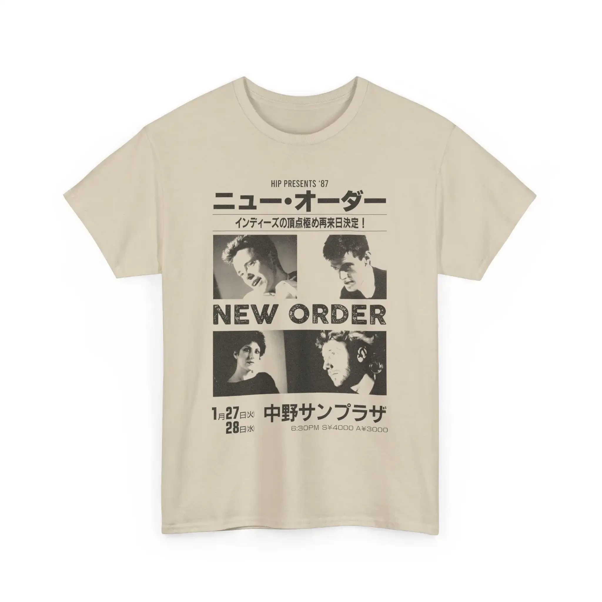 Vintage New Order Live in Japan Heavy Cotton T Shirt Retro Music for Fans