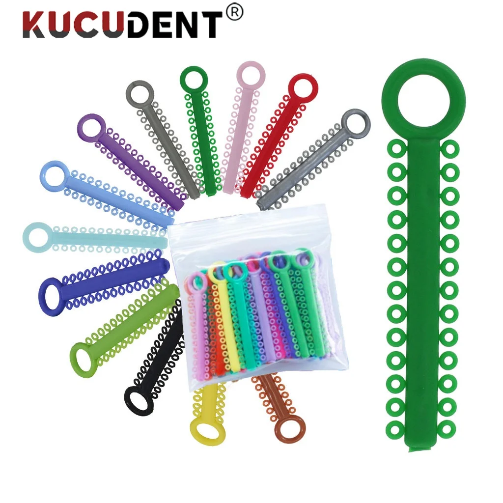 1040Pcs/Pack=40Sticks Dental Orthodontics Elastic Ligature Ties Rubber Bands O Rings for Teeth Braces Dentistry Ortho Materials