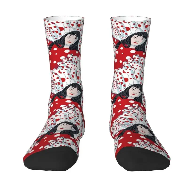 

Cute Yayoi Kusama Abstract Art Socks Women Men Male Warm Breathable 3D Printed Sports Basketball Socks