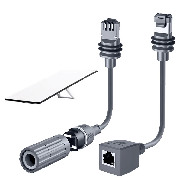 Przedłużacz kabla adaptera Ethernet Starlink Gen3 do łącznika żeńskiego RJ45 wodoodporny z przedłużaczem zewnętrznej anteny routera Starlink — zdjęcie produktu 7