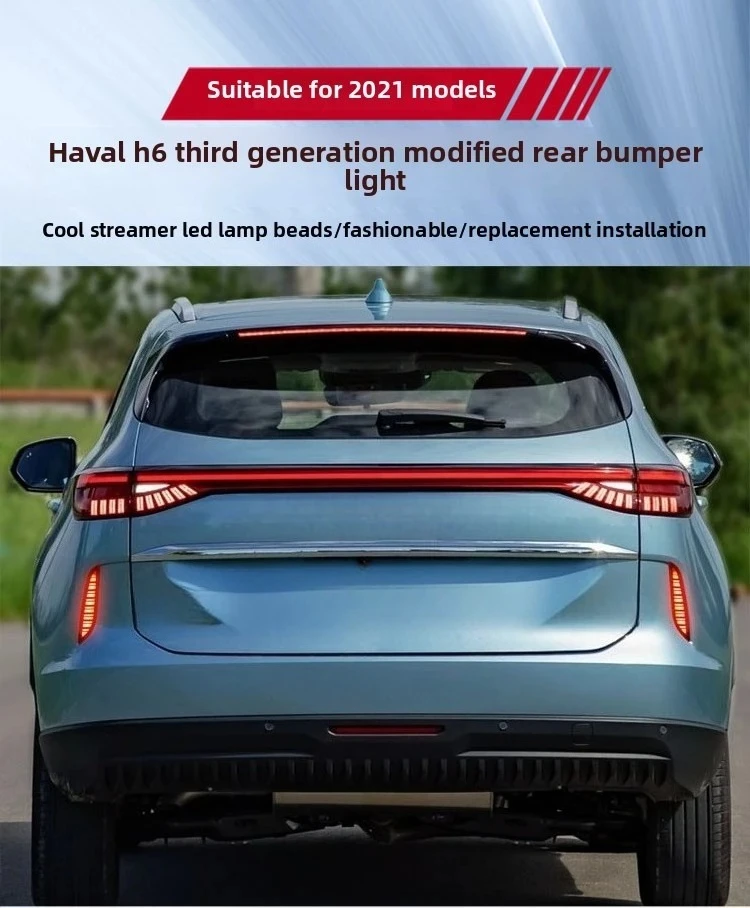 For GWM Haval H6 2021-2024 Car Rear Bumper Light Reflector Led Dynamic Turn Signal Driving Brake Warning Lights Modification detail image 1
