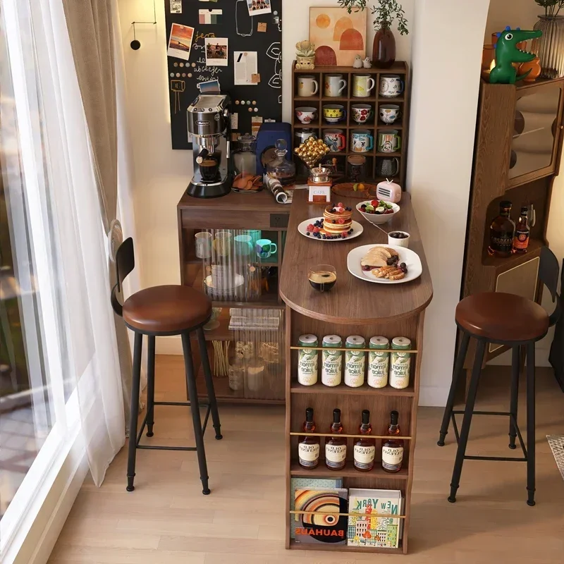 Balcony Bar Counter Table Cabinet Household Partition Cabinet Retractable Living Room Small Table Integrated Corner Folding