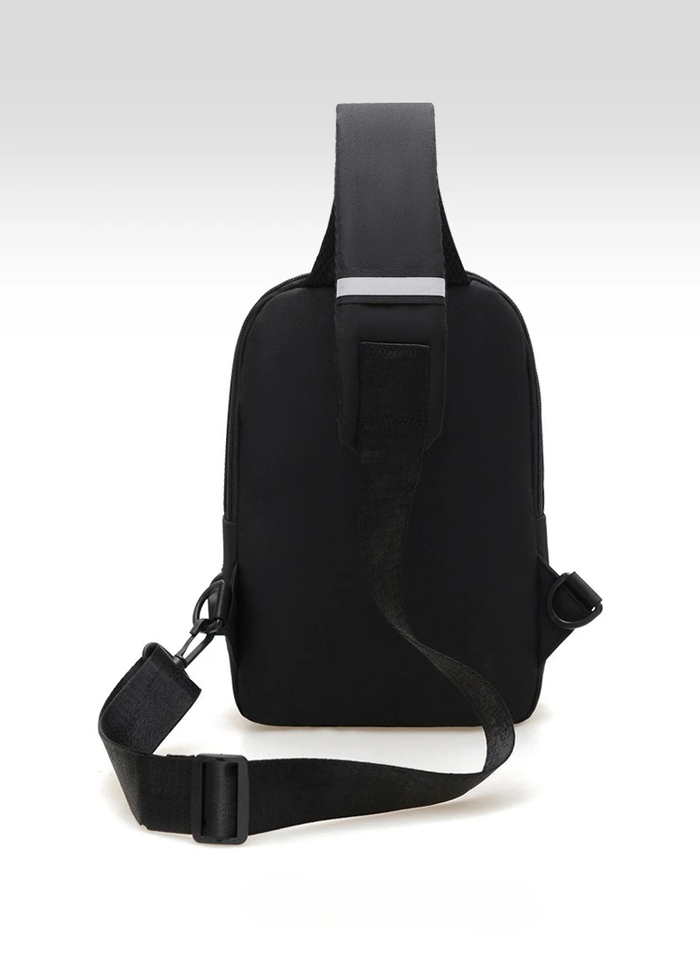 New Casual Men's Chest Bag, Portable Charging Headphone Jack Crossbody Bag, Water-resistant and Multi-purpose Single-shoulderbag