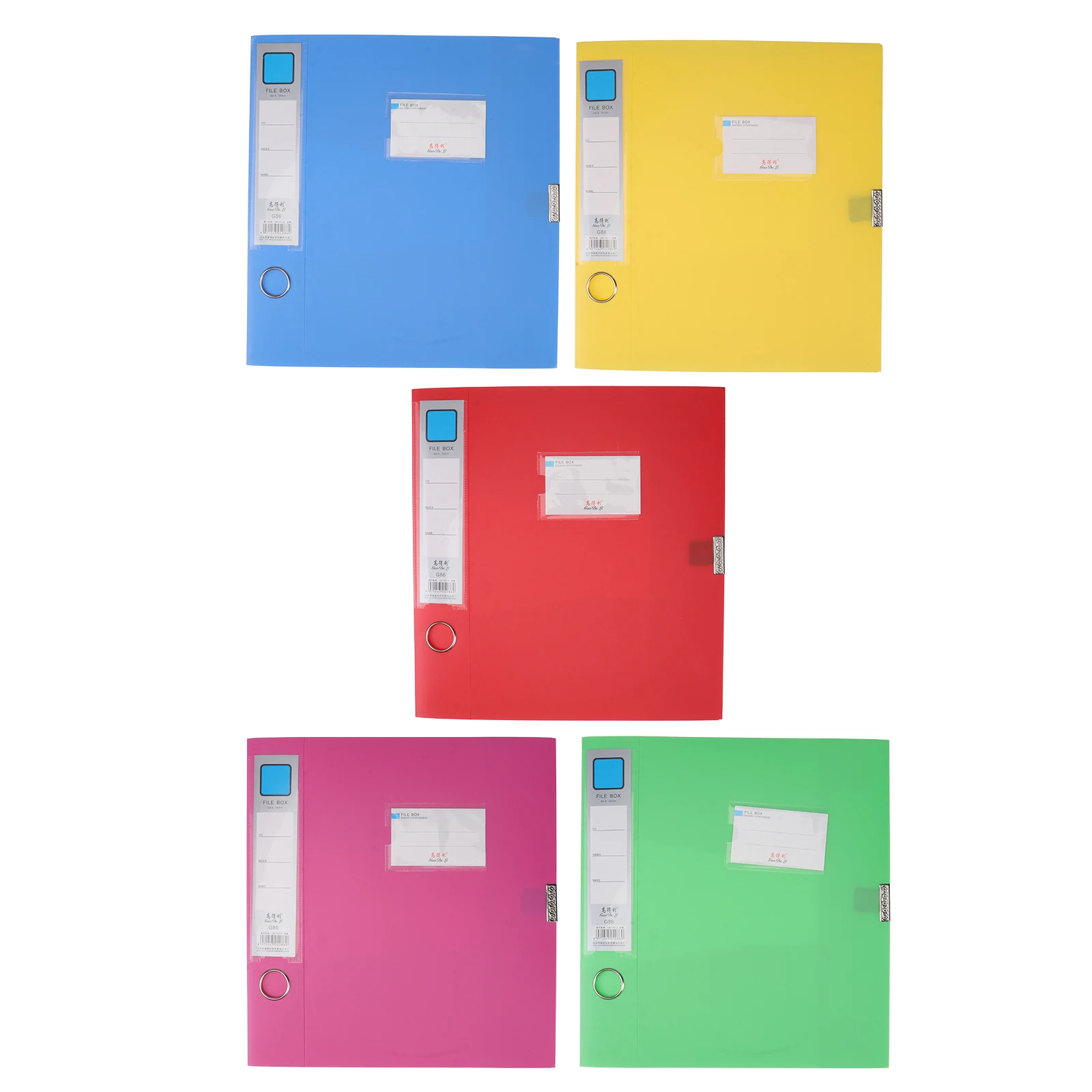 

5pcs Colorful File Holders Plastic Document Boxes Folding Storage Cases Organizer For School Office Magazine Paper
