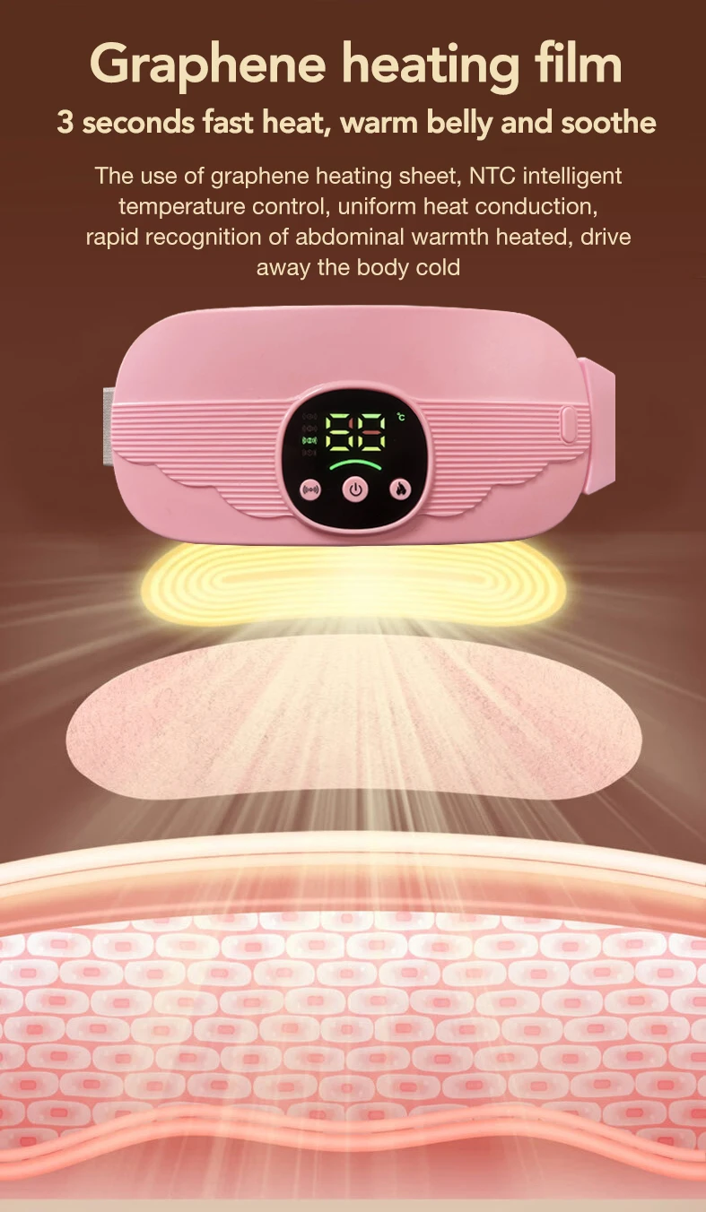 SITUOFUN الحيض لوحة التدفئة البطن مدلك دافئ قصر حزام الخصر الاهتزاز تدليك جهاز ل تشنجات فترة الألم الإغاثة #4