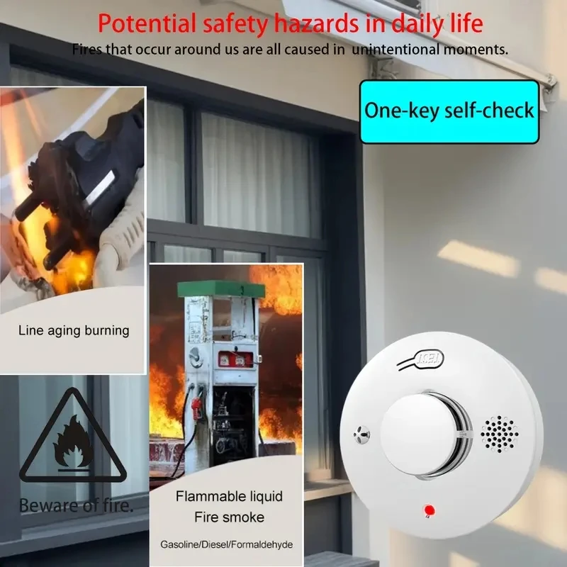 WiFi Zigbee 433MHz Photoelectric Smoke Alarm High Sensitivity Fire Alarm Home Security System Firefighters For Bedroom, Kitchen