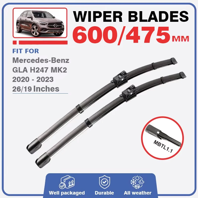 Wiper Blades for Mercedes Benz GLA H247 MK2 2020 2021 2022 2023 Windshield Windscreen Window GLA200 GLA220 GLA250 GLA180 200 250