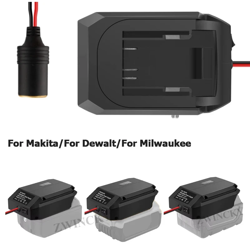 

18V to 12V Step Down Converter for Makita/Dewalt/Milwaukee/Bosch Battery Cigarette Lighter Power Wheel Adapter Car Refrigerator
