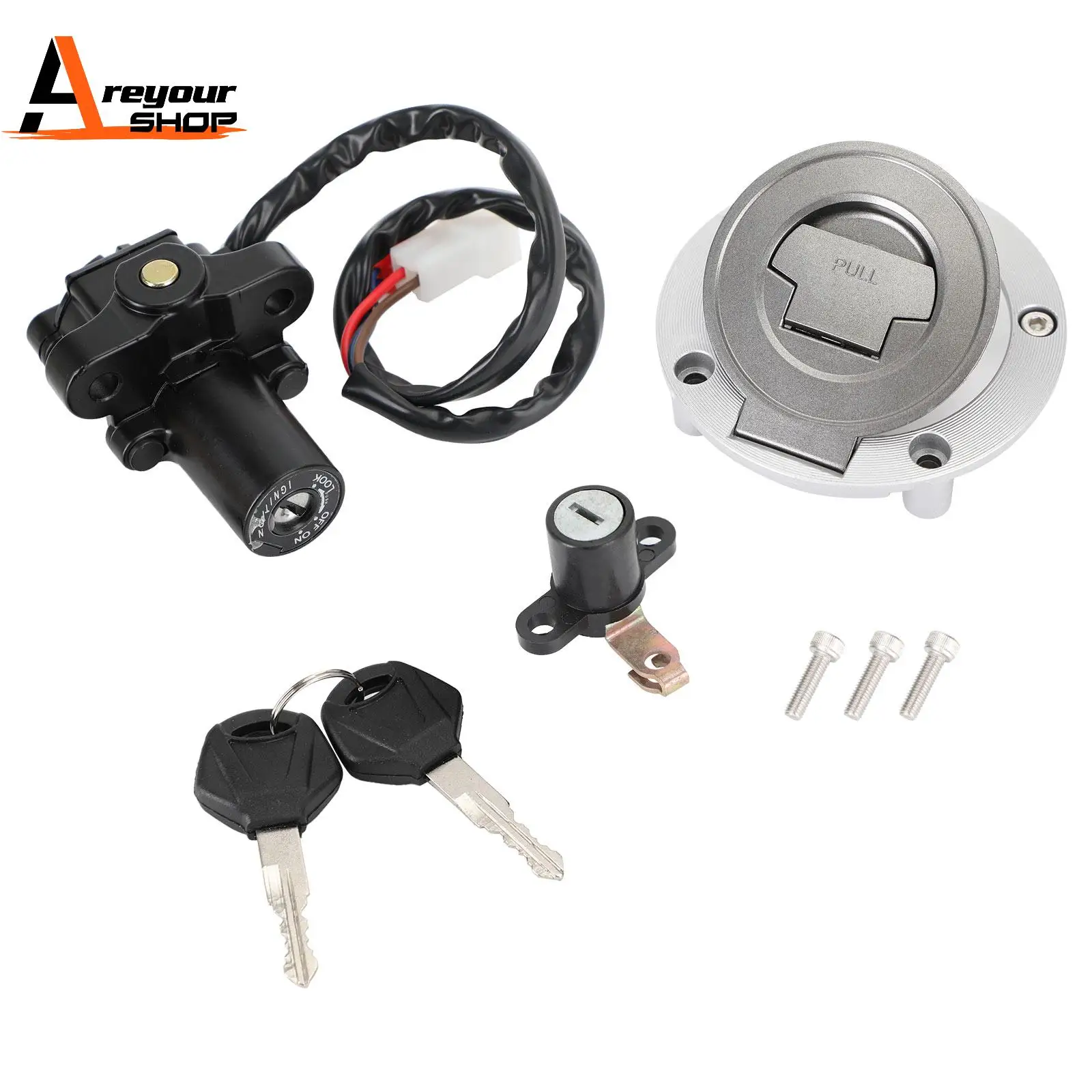 Ignition Switch Gas Cap Seat Lock Set for Yamaha YZF-R6 R6 RJ03 RJ05 RJ09 99-05