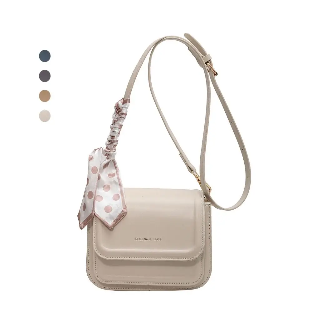 

Fashion Solid Color Shoulder Bag PU Leather Large Capacity Tote Bag Portable Adjustable Messenger Bag for Women