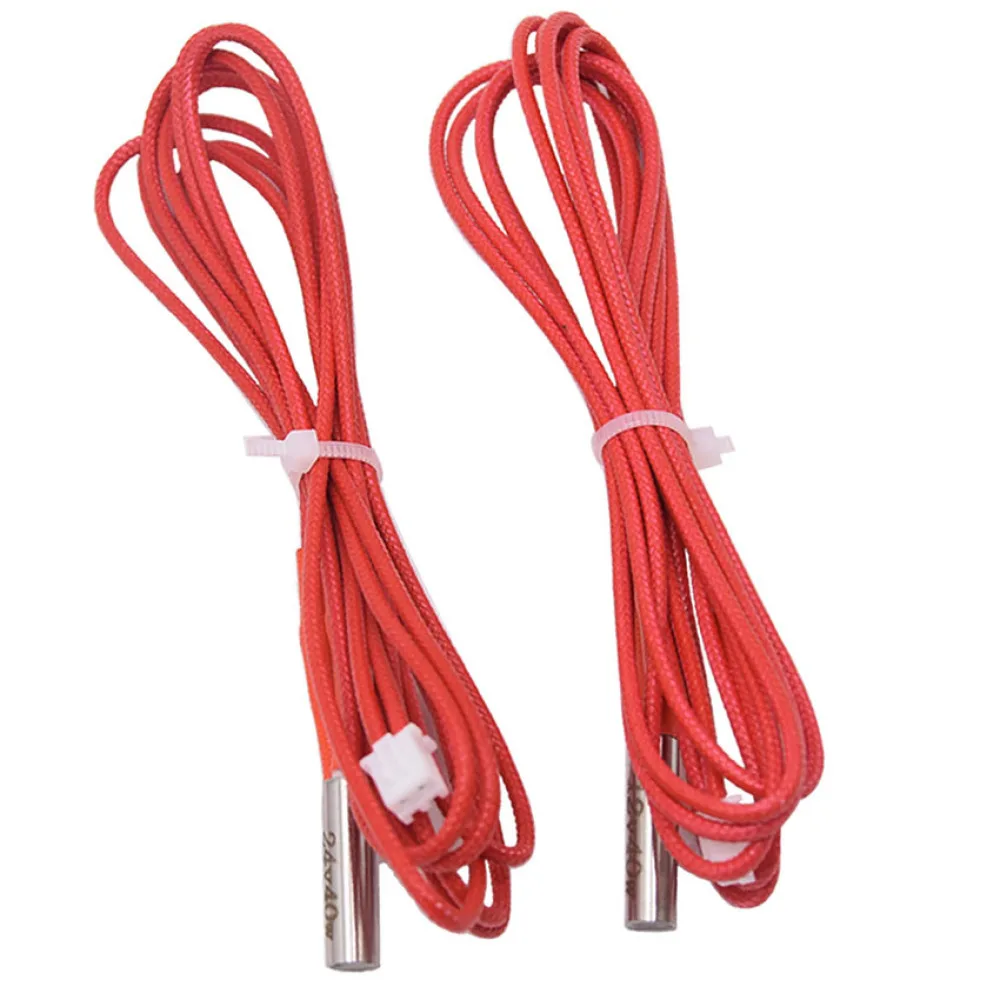 12V/24V 40W Single-Ended Fast Heating Element with XH2.54mm SM Wire to wire Connector 6x20mm 1M Red Cable For 3D Printers