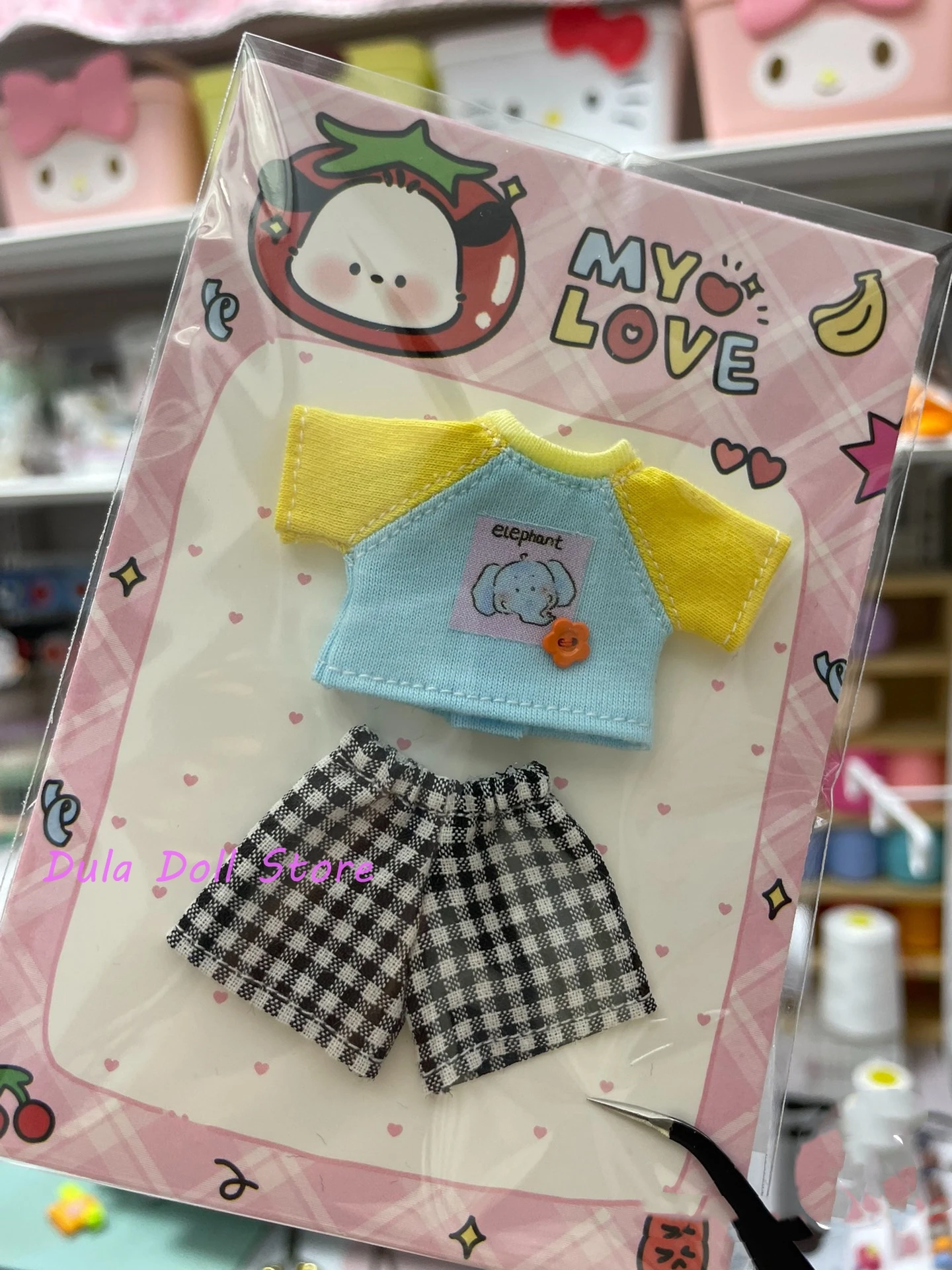 Dula Doll Clothes Dress Raglan shorts set Ob11 gsc Doll Accessories