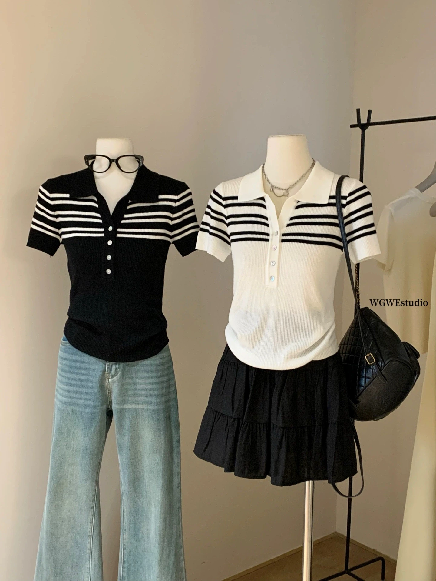 

Корейская женская футболка контрастного цвета на одно плечо с короткими рукавами, новинка лета 202, нестандартный вязаный топ