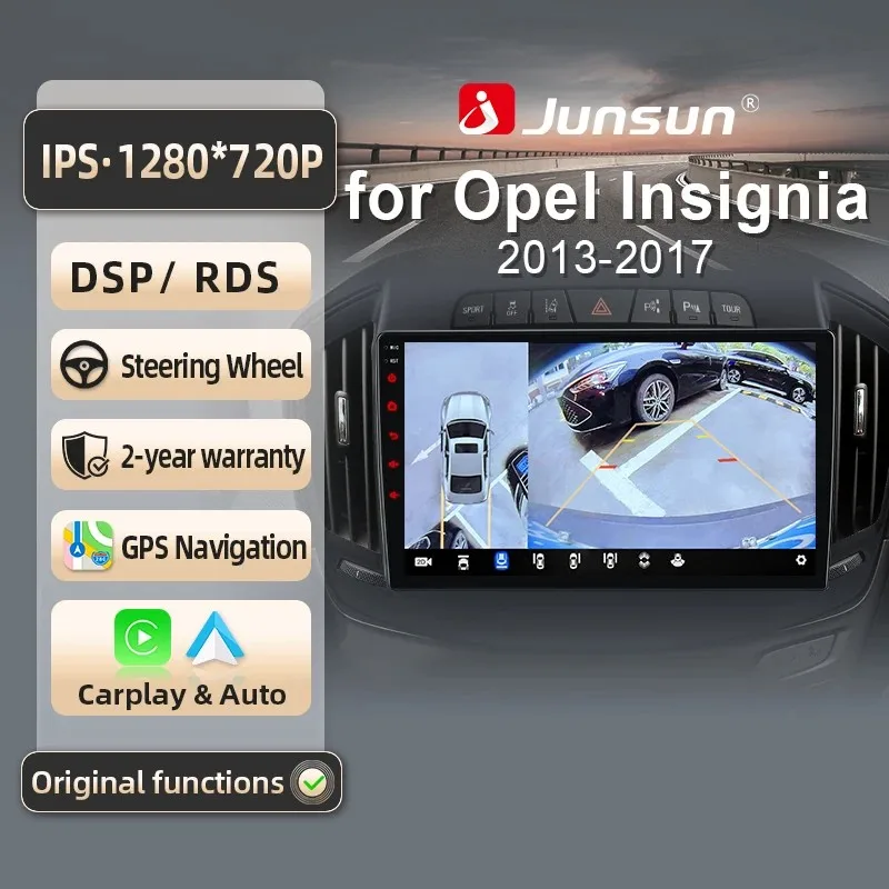 Image of Junsun für Opel Insignia 2013-2017 9 Zoll 4GB 64GB Android 13 Autoradio GPS Navigation Carplay DSP Bluetooth FM Lenkradbedienung Unterstützung USB AUX Eingang Rückfahrkamera Bereit 1080P Video Split