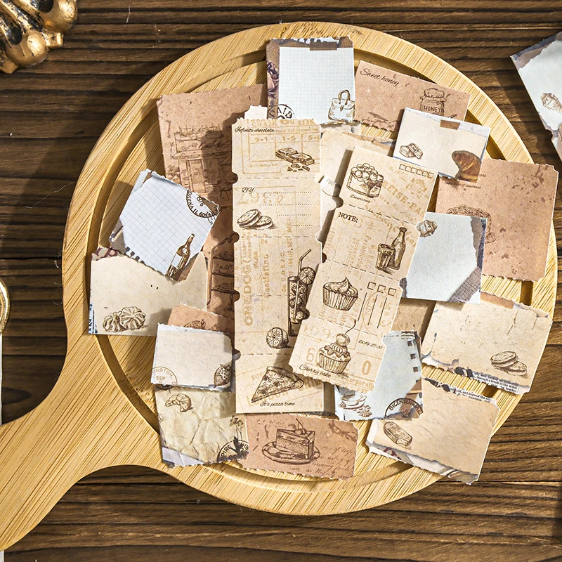 12pcs Retro Strip Label Material Paper Creative Handbook Collage DIY Junk Journal Scrapbook Material Aesthetic Craft Paper