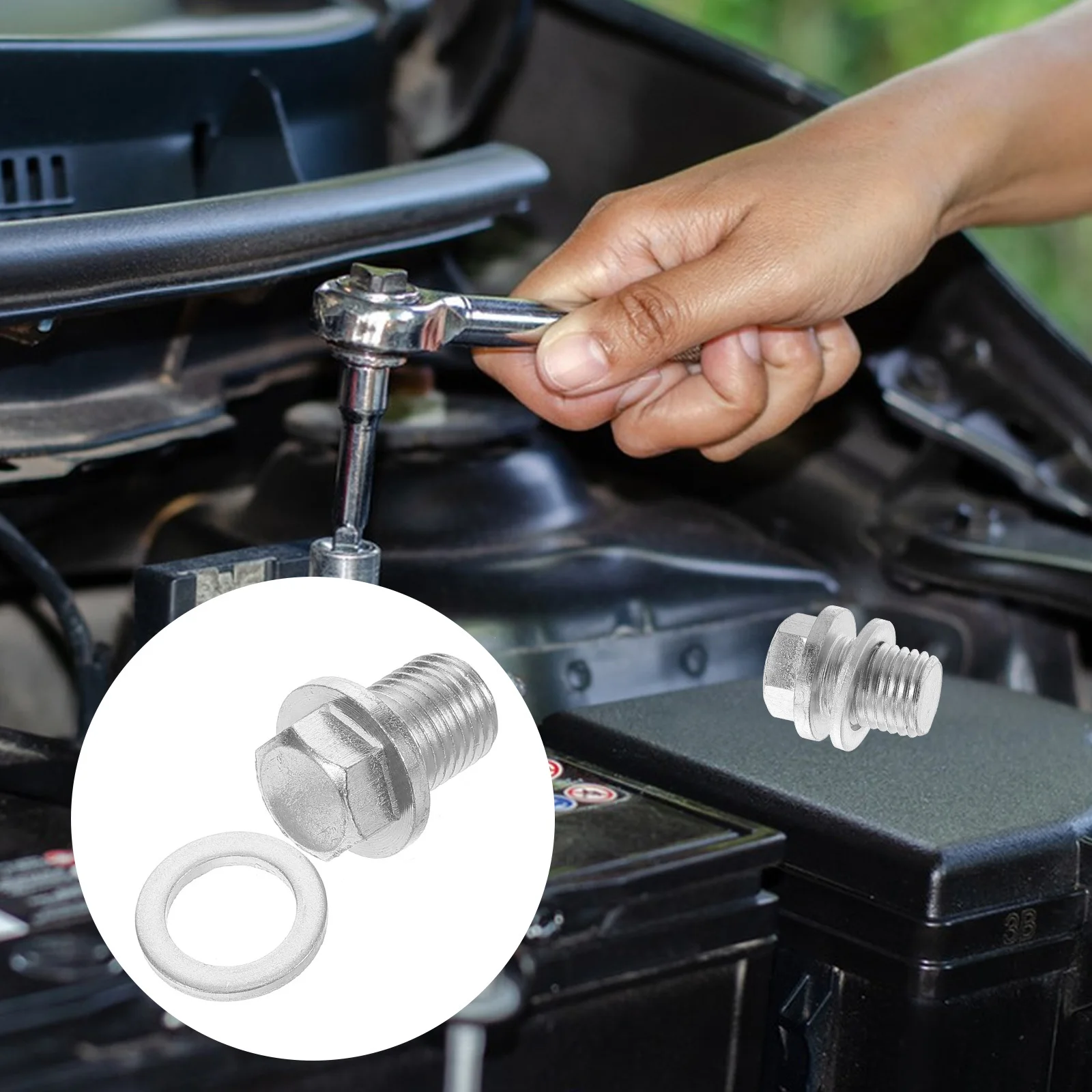 

Engine Oil Drain Screw *1.5 Durable Replacement Seal Leakproof Washer For Car Repair Auto Transmission Plug Tool