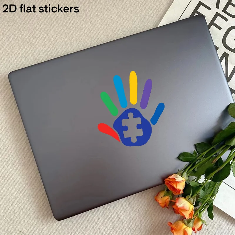 Inclusive Puzzle Hand Car Sticker, Autism Awareness Decal for Car Doors Hoods, Ideal for Showing Support with a Meaningful
