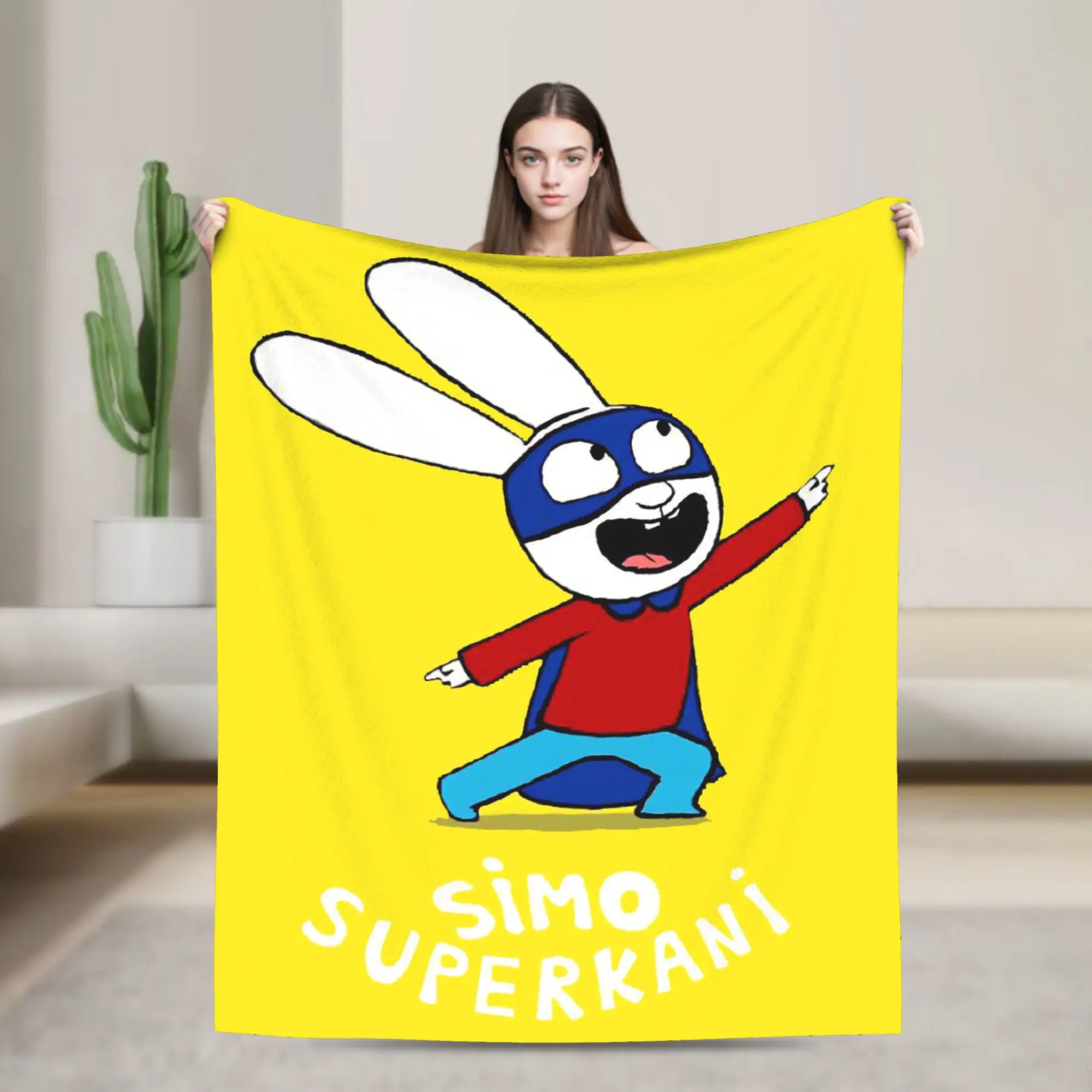 Super Soft Simon Super Rabbit Throw Blanket Premium Fleece Flannel Lightweight  Bed Blanket Super Cozy Blankets All Season Use