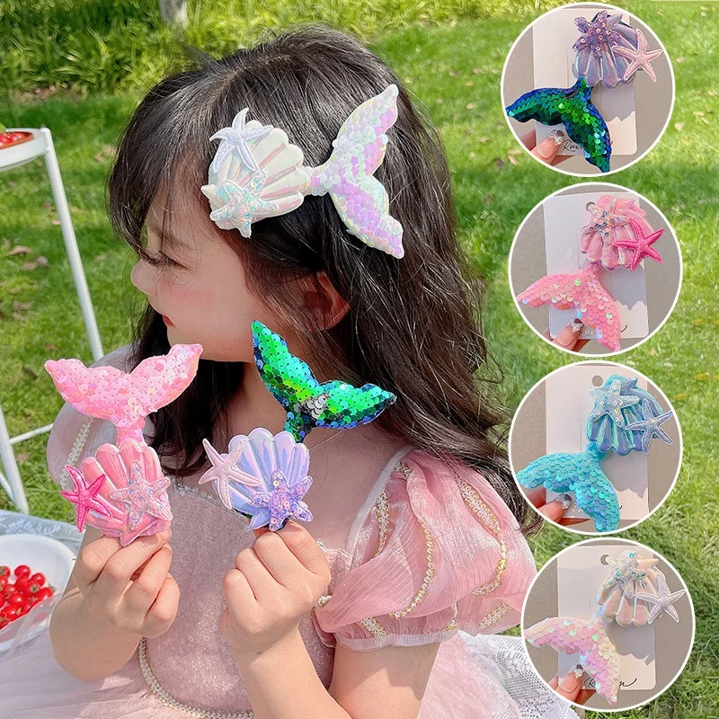 

Sequin Mermaid Hair Clip for Kids Korean Style Side Clip Sweet Duckbill Clip Fashion Girl Hair Pin