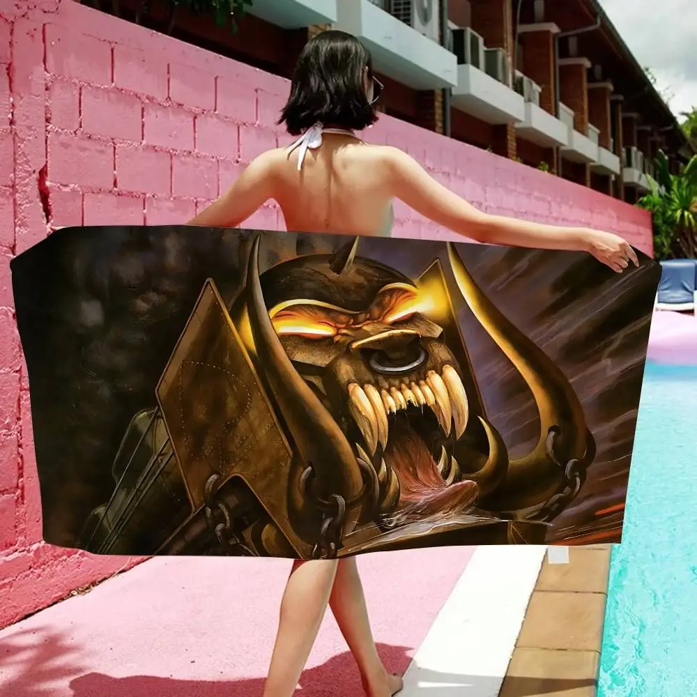 Serviette de plage M-Motörhead Orgasmatron Demon Train en microfibre à séchage rapide, serviette de bain Heavy Metal Band pour les fans de rock, cadeau pour la piscine et le camping