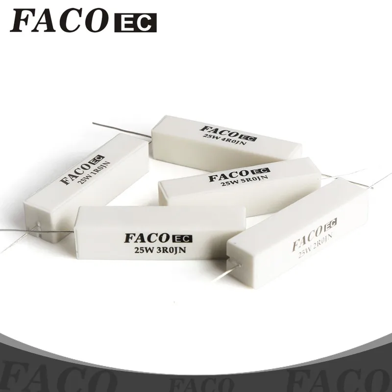 FACOec 25-watt high-power cement resistor horizontal axial frequency dividing element fever audio HiFi accessories