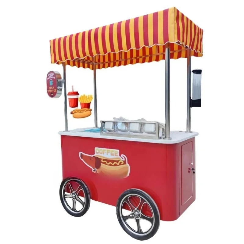 

Food Trailer Fully Equipped Coffee Hot Dog Cart Used Hot Dog Cart with Grill and Deep Fryer