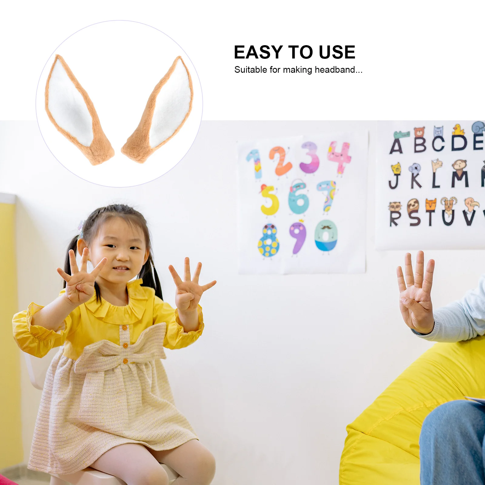 

1Pair Simulated Animal Ear Hair Hoop Unique DIY Headdress for Celebration Festival Party Themed Event Decorative Use