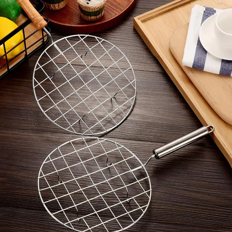 

Stainless Steel Wire Roaster Barbecue Roasting Pan Round Wire Roaster Cooking Racks Pans For Picnic Cooking Baking BBQ Companion