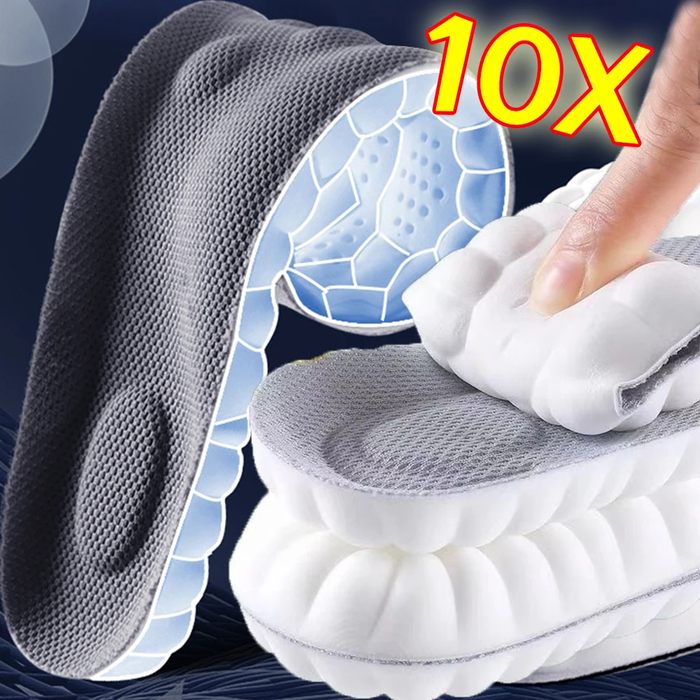 

5Pairs 4D Soft Shoes Insoles for Foot Plantar Breathable Insole Arch Orthopedic Inserts Sports Insole Shock Absorption Shoe Pads