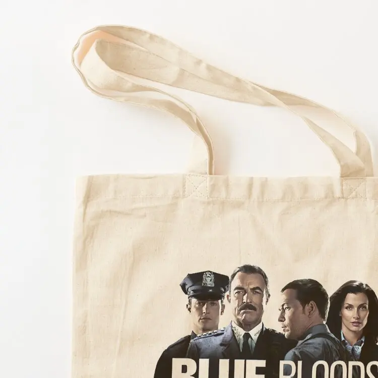 حقيبة حمل بشعار Blue Bloods حقيبة صديقة للبيئة قابلة للطي حقيبة حمل قماش مخصص كبير #3