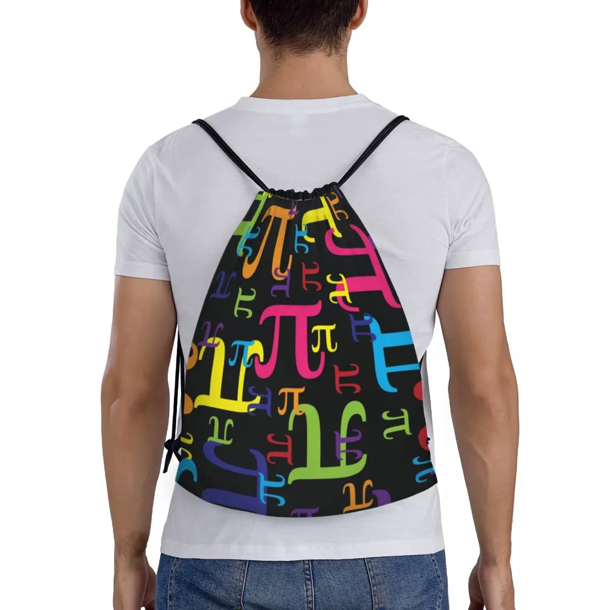 Stücke von Pi Mathe Wissenschaft Kordel zug Rucksack Taschen leichte Geek Mathematik Fitness studio Sport Sackpack Säcke für unterwegs