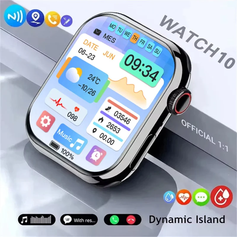 New DT Watch X(10) Smart Watch 4GB ROM AMOLED Local Music Album TWS NFC ChatGPT Compass Men Women Smartwatch For Android IOS New