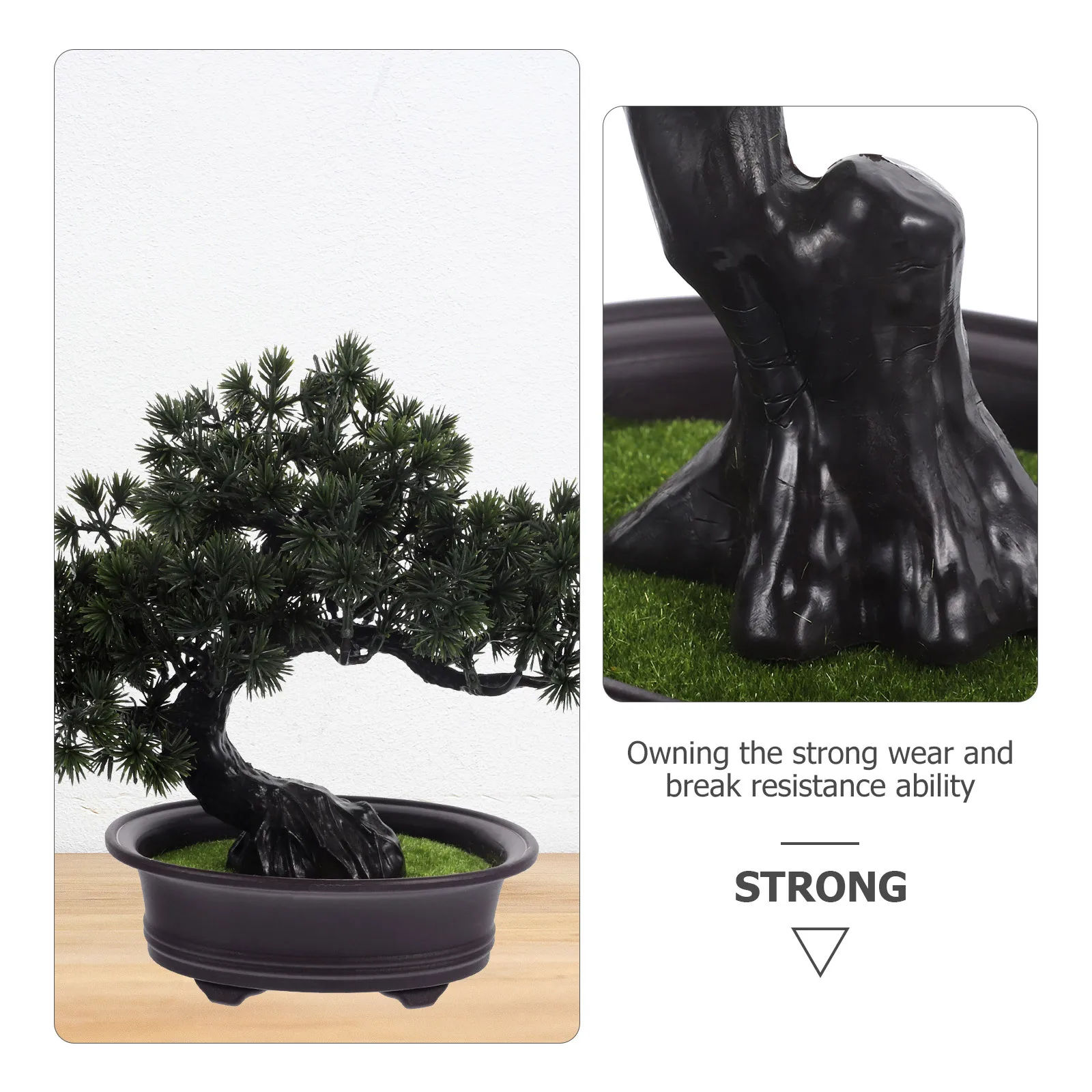 

Artificial Bonsai Pine Tree Faux Potted Fake Plant Small Size Office Desktop Decoration Realistic Indoor Plant Ornament