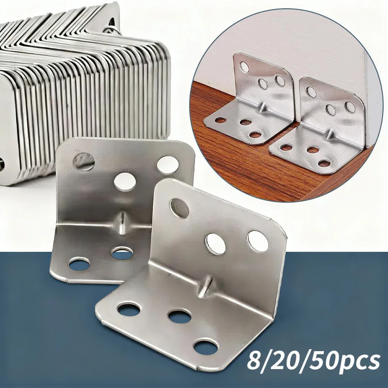8/20/50pcs right angle corner bracket fasteners, used for tables, chairs, cabinets, L-shaped corner brackets, fixing connectors