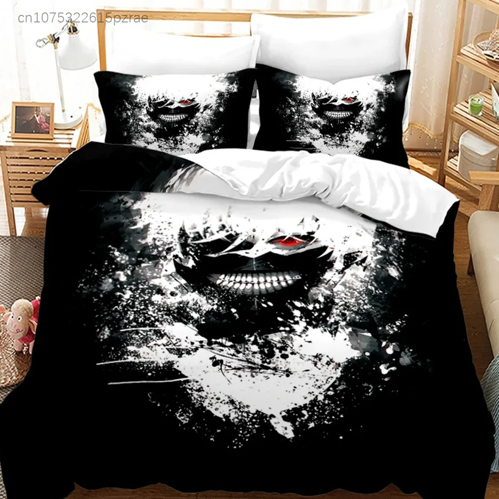 Tokyo Ghoul Bedding Set Single Twin Full Queen King Size Hip Hop Anime Bed Set Teenager Bedroom Duvet Cover Sets 3D Print 02