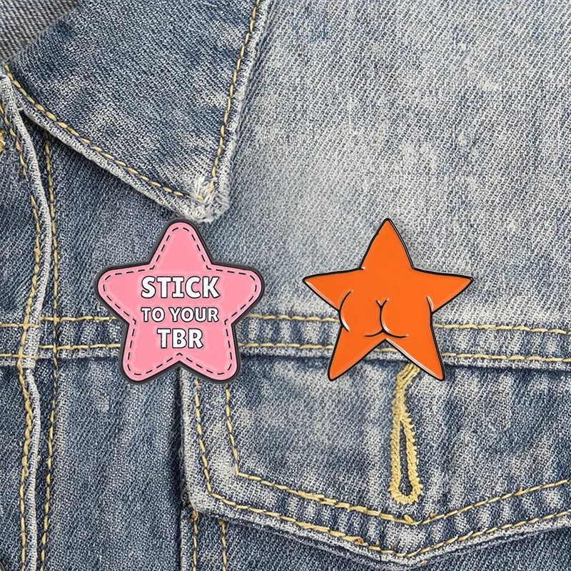 Lustiger Stern-Zitat-Anstecker, Sammlerstück, niedliche Meme-Charakter-Brosche für Rucksack, Jacke, Tasche, Teenager-Geschenk, Mode-Accessoire – Detail 3